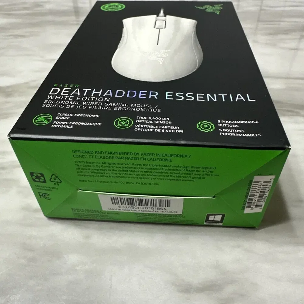 Razer DeathAdder Essential Wired Optical Gaming Mouse White (RZ01-03850200-R3U1)